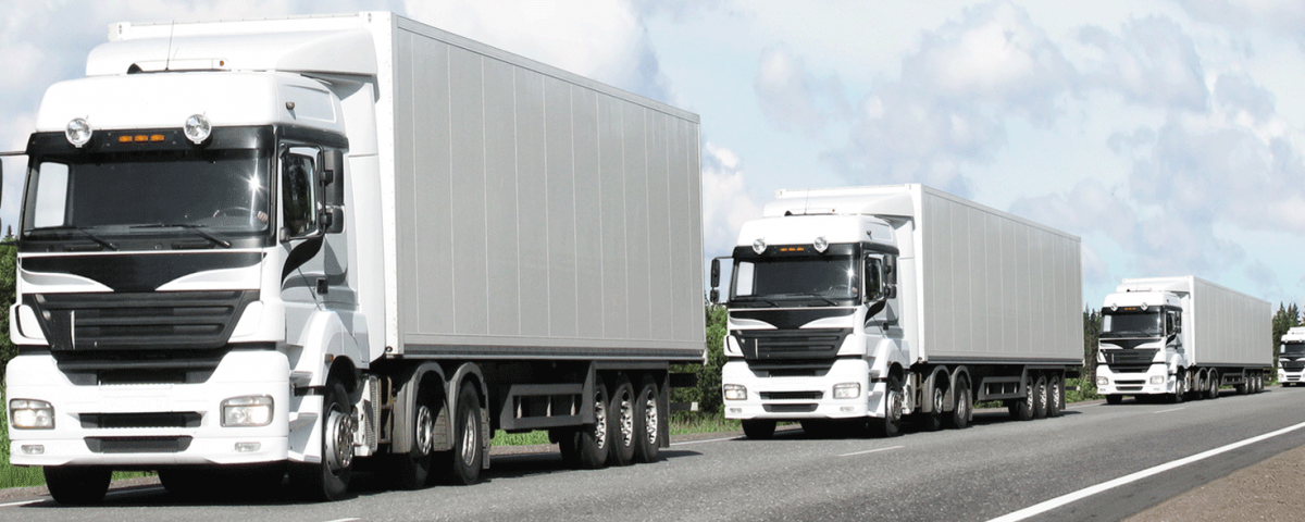Freight truck on highway and port logistics